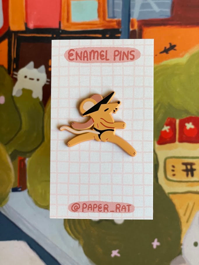 Cheeky Rat Enamel Pin