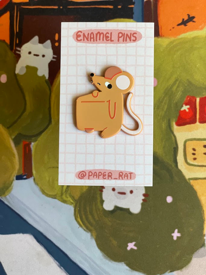 Cheese Rat Enamel Pin
