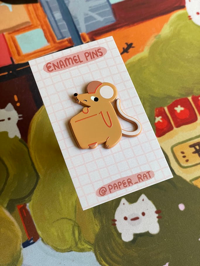 Cheese Rat Enamel Pin