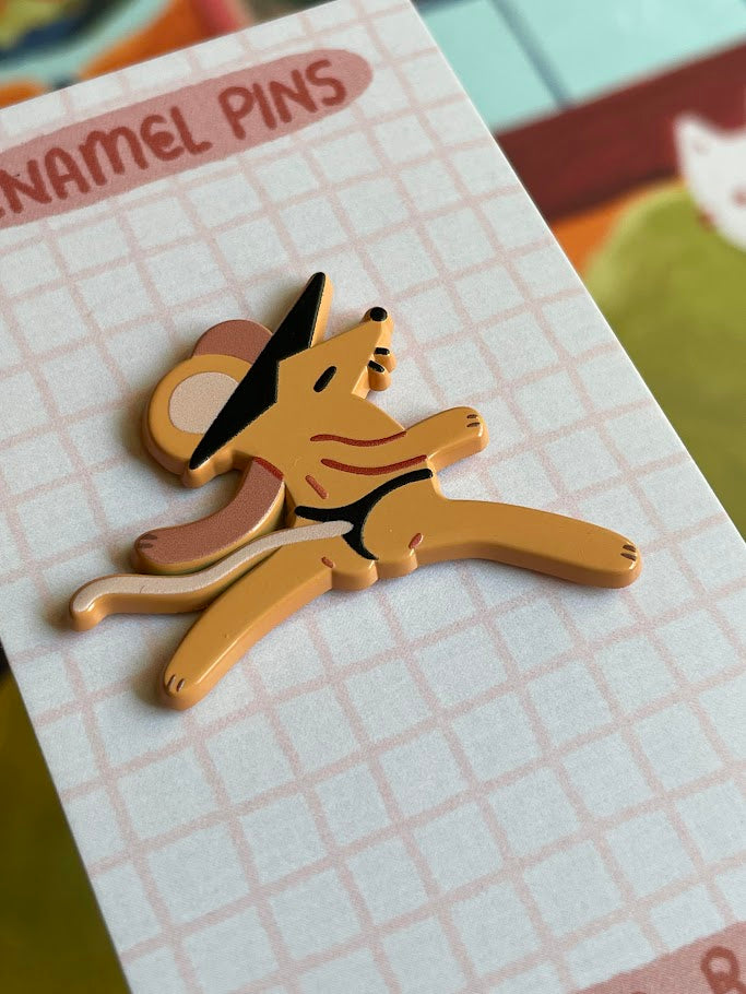 Cheeky Rat Enamel Pin