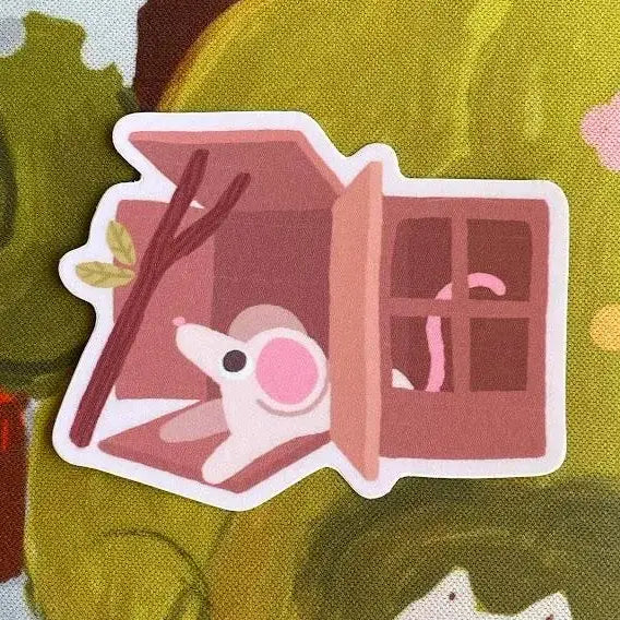 Cardboard House Rat Sticker