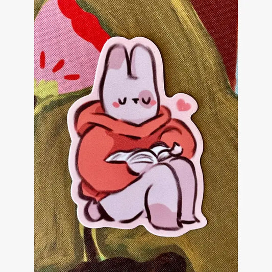 Elliot the Bookworm Bunny Sticker