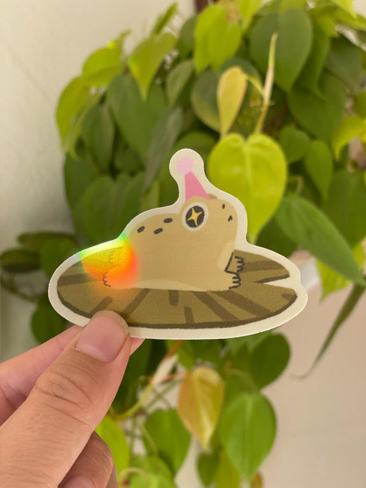 Frog on a Lilypad Sticker